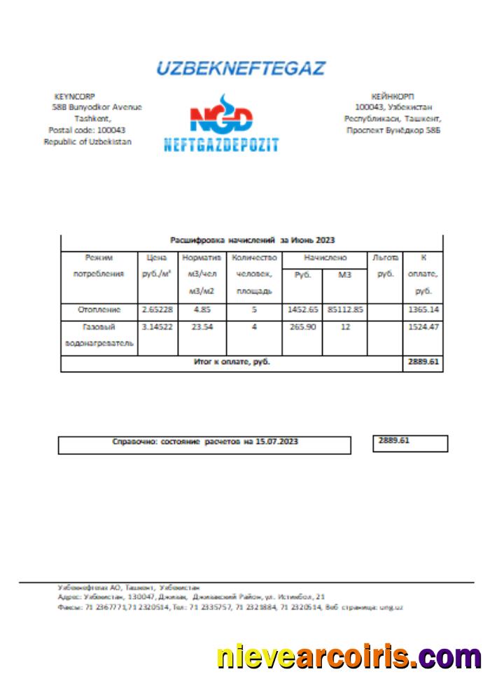 Uzbekneftegaz utility business bill